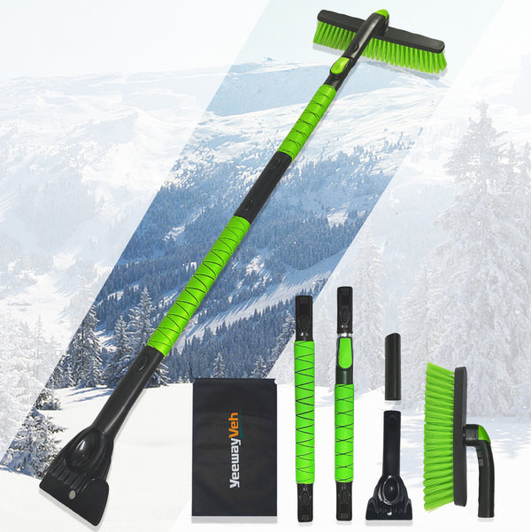 YeewayVeh 53" 360° Pivoting Snow Brush and Ice Scraper，Green