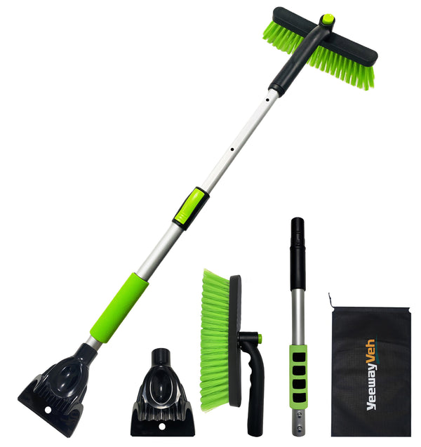 YeewayVeh 39" 360° Pivoting Snow Brush and Ice Scraper，Green