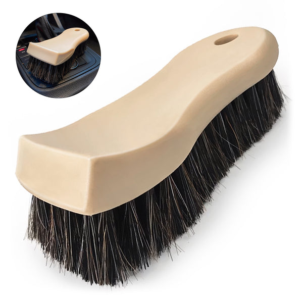 YeewayVeh Leather Cleaning Brush, Long Bristle Horse Hair Car Cleaning Brush