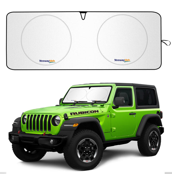 YeewayVeh Windshield Sun Shade Custom Fit Jeep Wrangler JT JK JLU and Jeep Gladiator